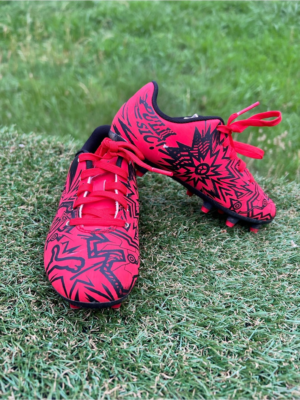 Puma x Christian Pulisic Kids' Tacto II Soccer Cleats,Size 11, Youth,Red & Black